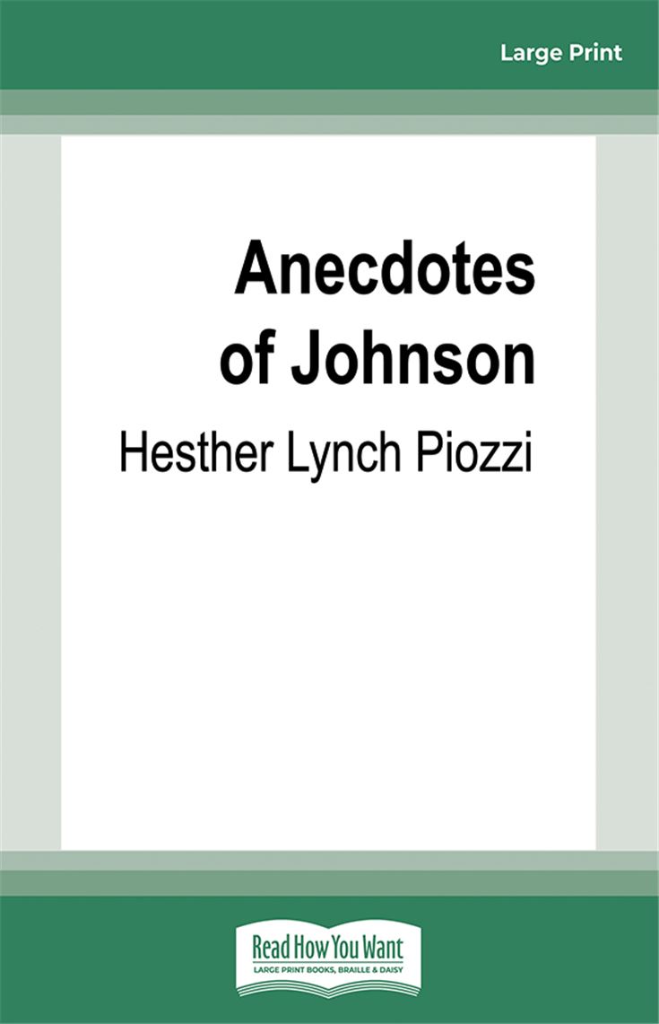 Anecdotes of Johnson